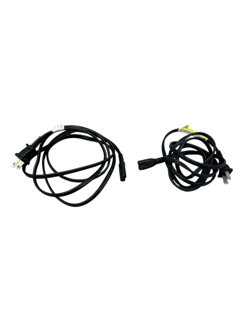 2 Power Cords With 2-Prong Plug Ends Black 300V CSA Certified 18AWG READ